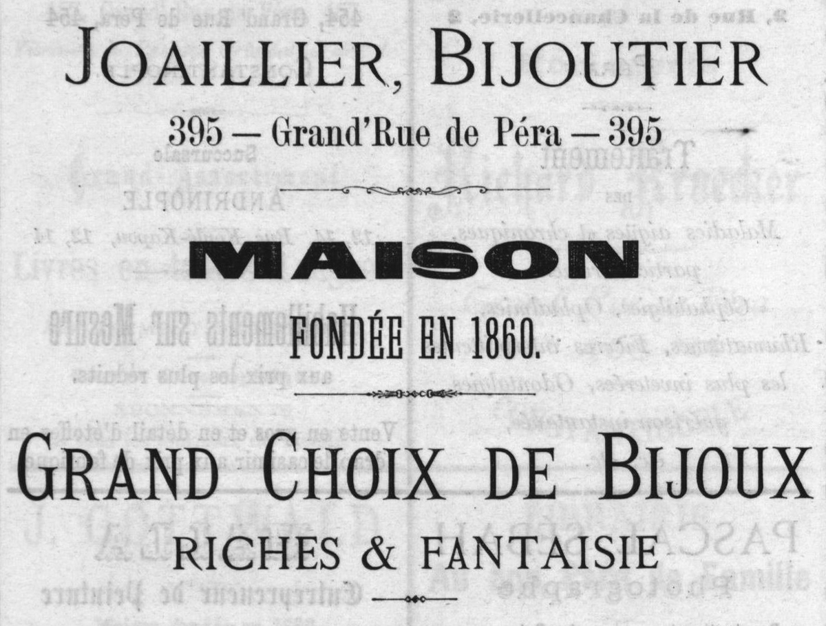 Advertisement using expanded sans-serif headline lettering
